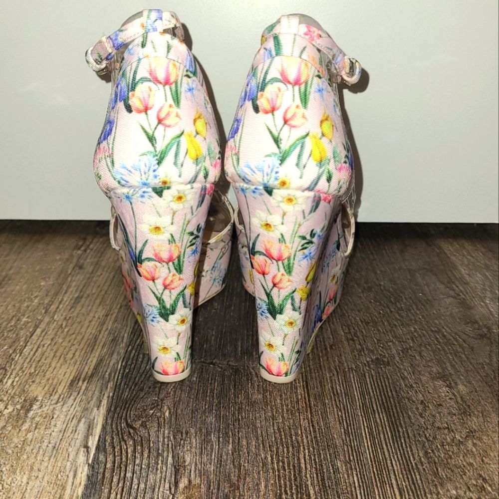 Aldo Spring Floral Fluerinia Wedge Heel Sandals - Picture 9 of 16